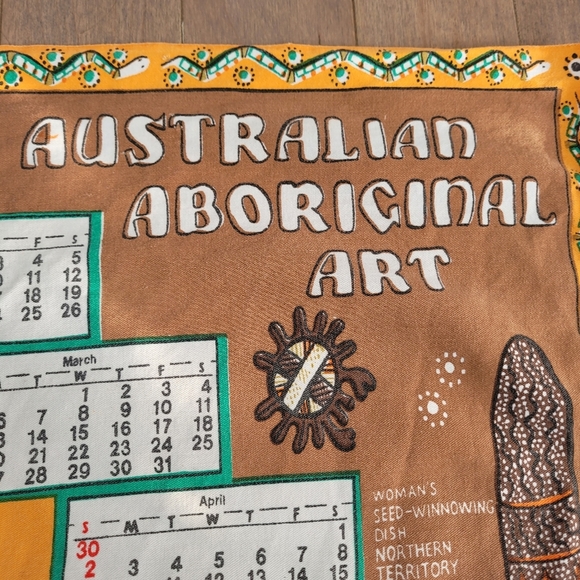 1972 calendar tea towel Australian Aboriginal Art - Picture 4 of 10